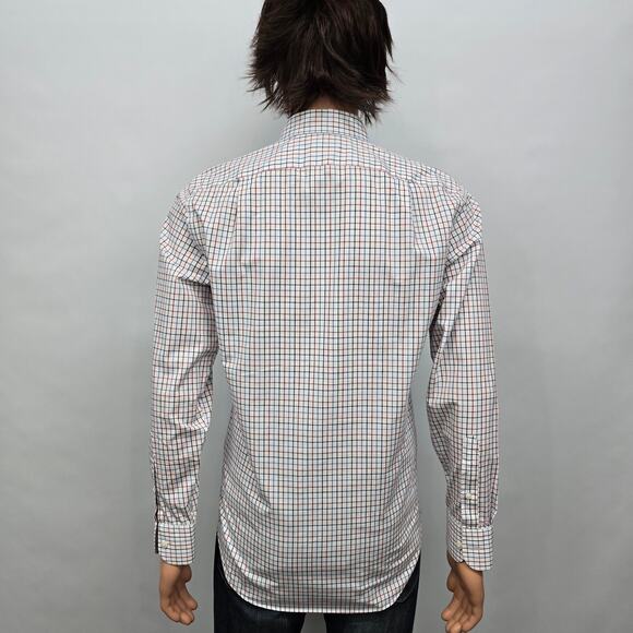 J. Crew Flex Wrinkle Free Dress Shirt Slim fit Men S Tattersall Check L/S - Picture 7 of 11